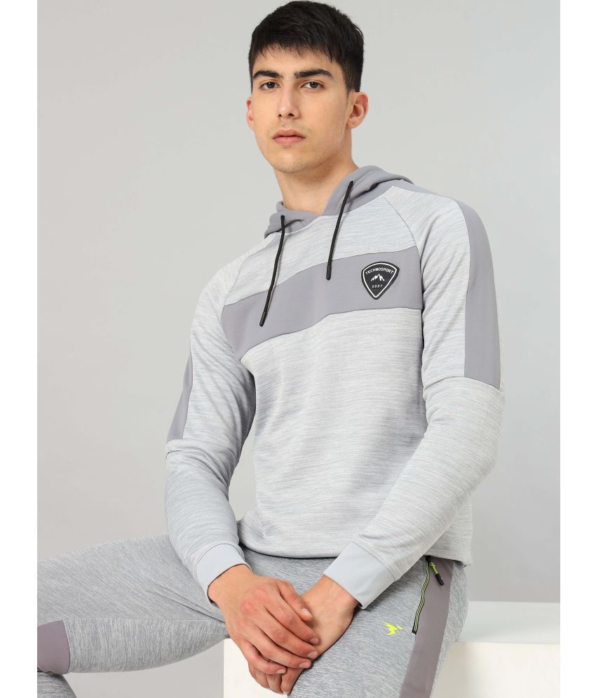     			Technosport Light Grey Polyester Men's Gym Sweatshirt ( Pack of 1 )