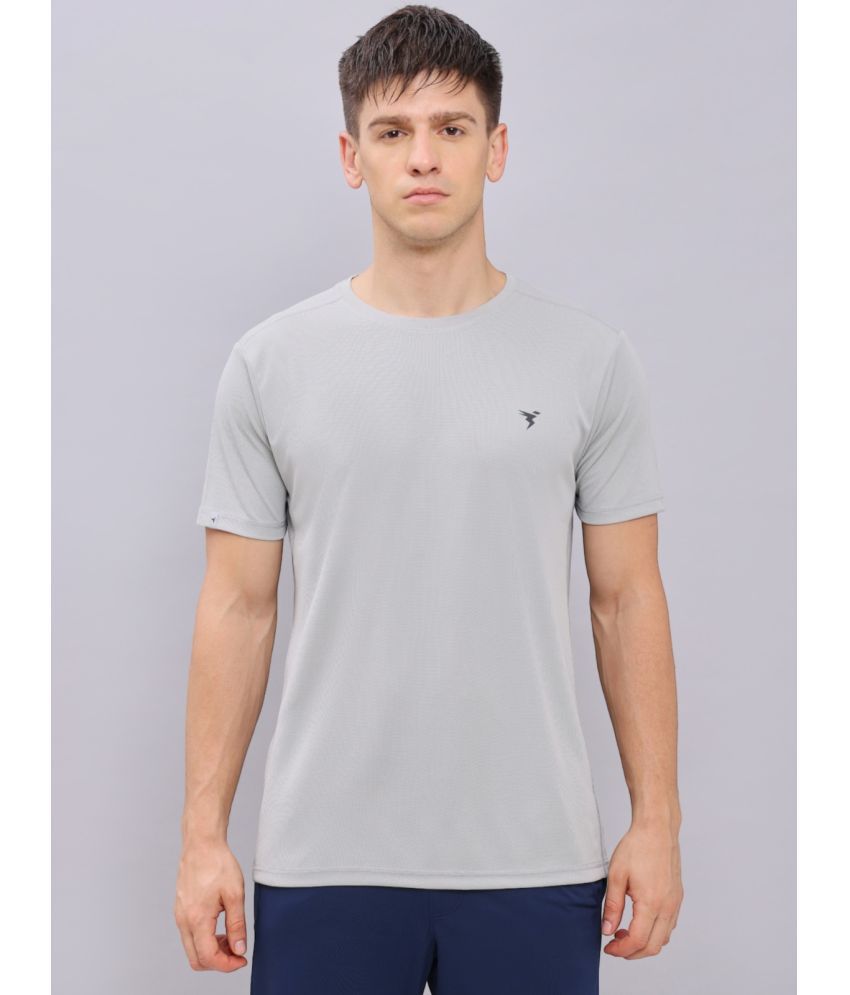     			Technosport Light Grey Polyester Slim Fit Men's Sports T-Shirt ( Pack of 1 )
