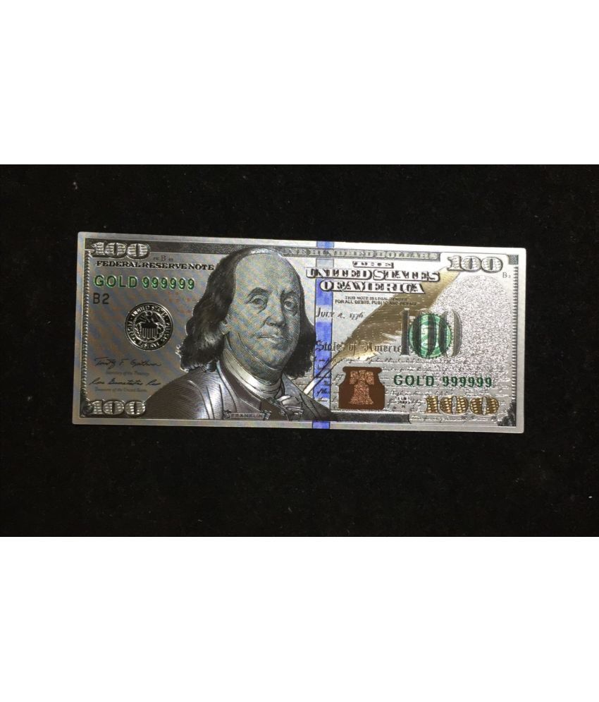     			100 Dollars Silver Plated Paper currency & Fantancy Note