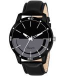 selloria Black PU Analog Men's Watch