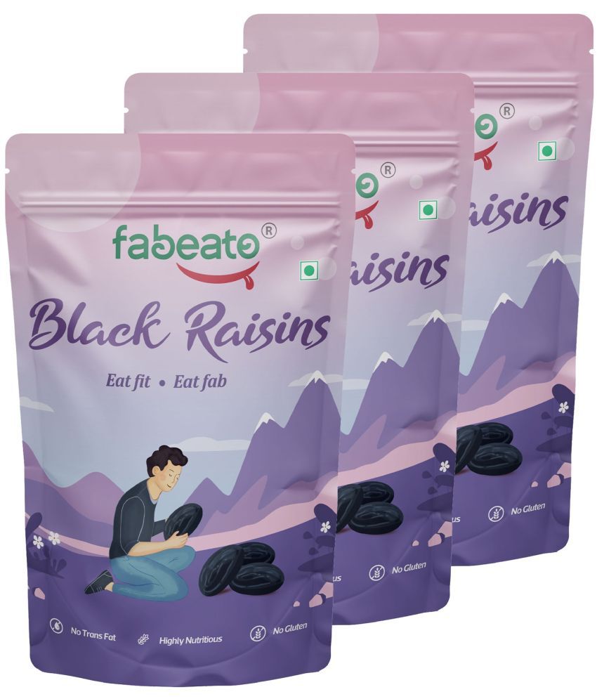     			Fabeato Premium Afghani Seedless Black Raisins 200 G| Kali Kishmish |Delicious & Healthy Snack | High in Antioxidants, Naturally Sweet & tasty (Pack of 3)
