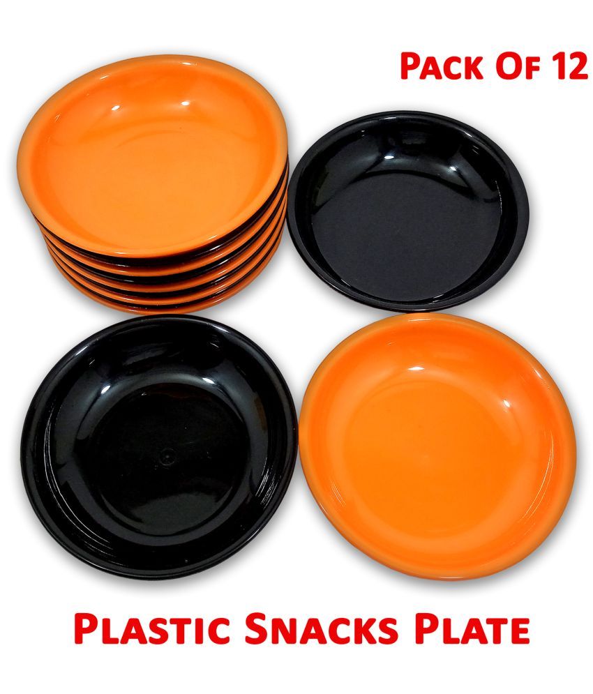     			Inpro 12 Pcs Plastic Black Quarter Plate