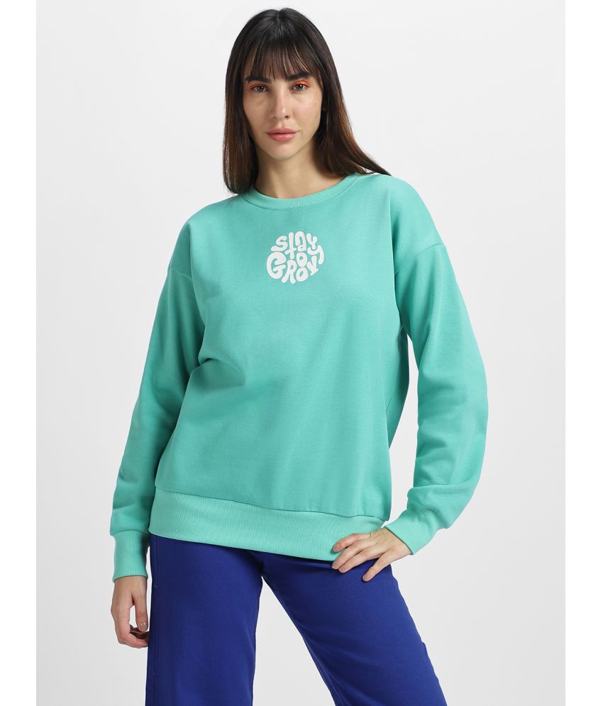     			JUNEBERRY Cotton - Fleece Women's Non Hooded Sweatshirt ( Green )