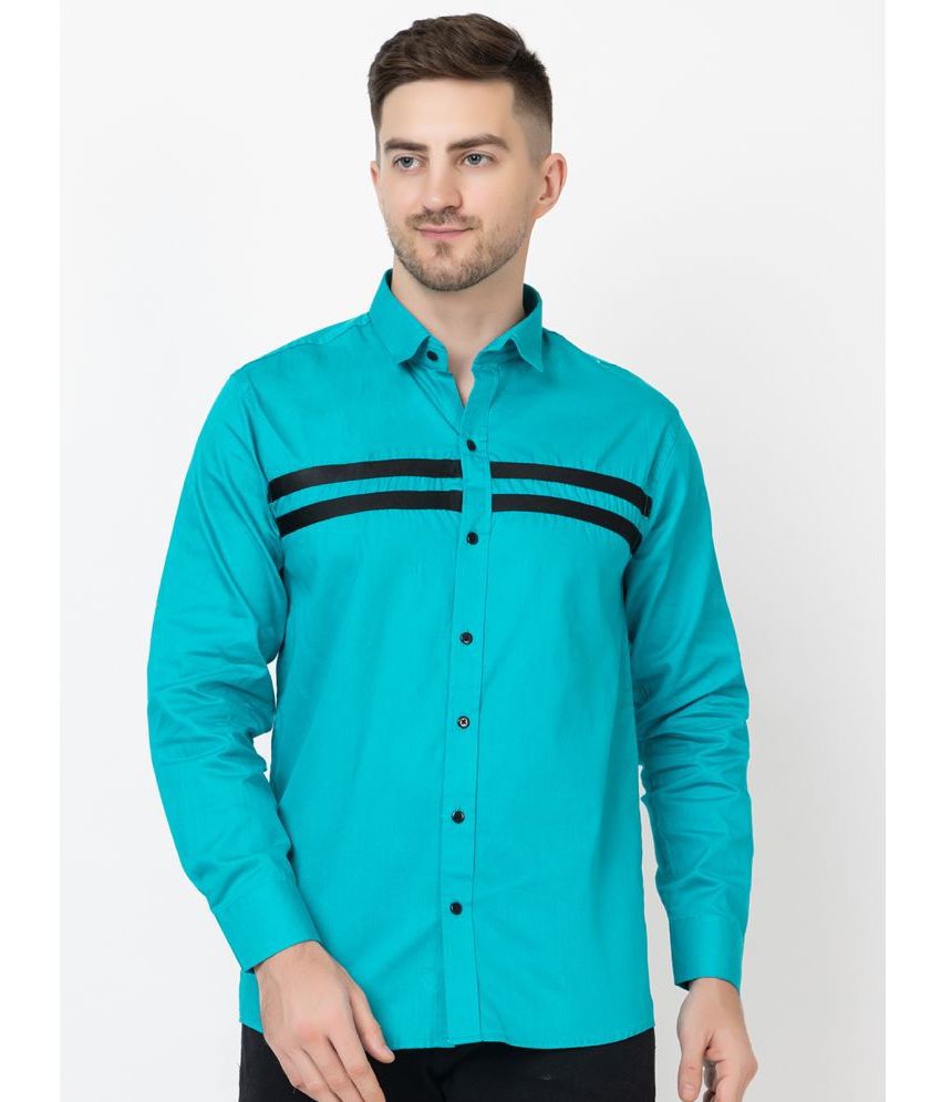     			MODERNITY Cotton Blend Regular Fit Striped Full Sleeves Men's Casual Shirt - Blue ( Pack of 1 )