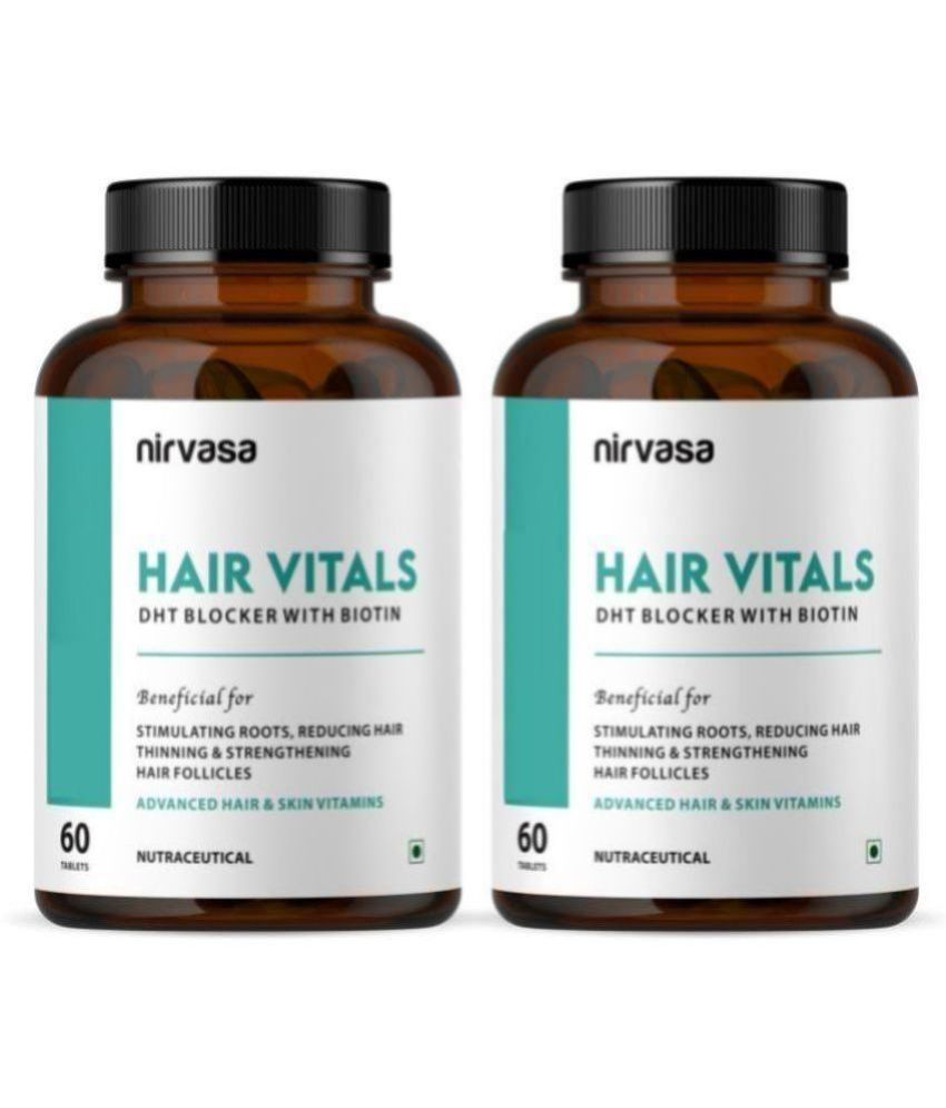     			Nirvasa Hair Vitals Biotin Tablets, Hair Supplement with Beta, Sitosterol 60 tablets (Pack of 2)