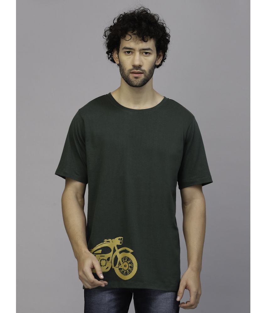     			Rigo 100% Cotton Oversized Fit Printed Half Sleeves Men's T-Shirt - Dark Green ( Pack of 1 )