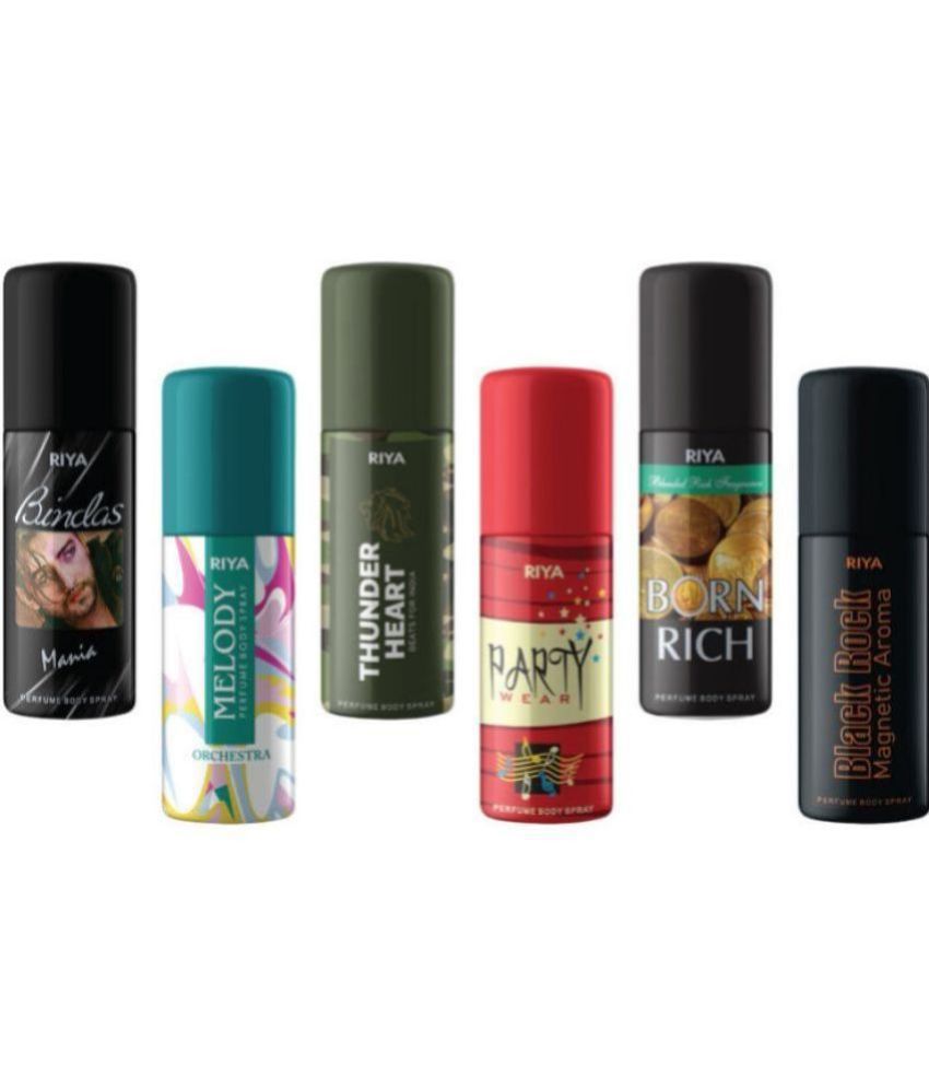     			Riya 6 Different Fragrances Perfume Body Spray for Unisex 240 ml ( Pack of 6 )