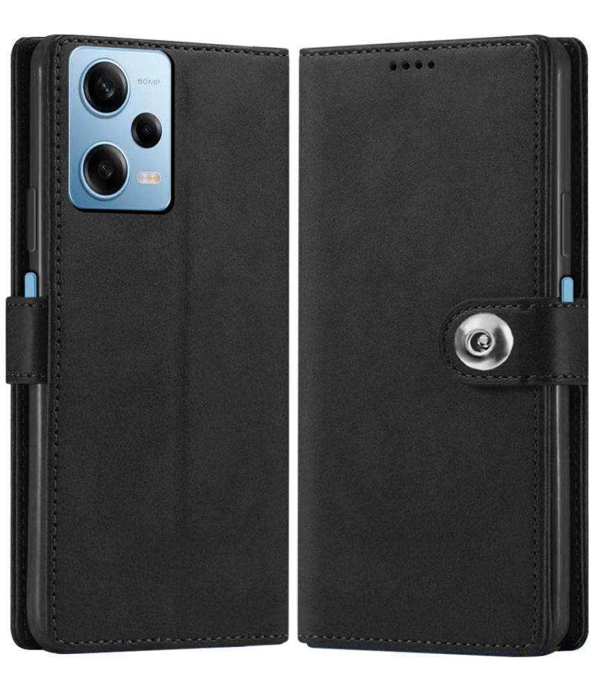     			NBOX Black Flip Cover Leather Compatible For Redmi Note 12 Pro 5G ( Pack of 1 )