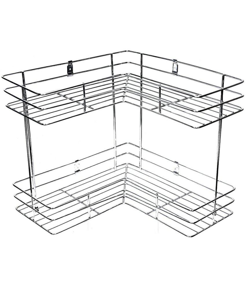     			TISYAA Silver Stainless Steel Storage Racks ( Pack of 1 )