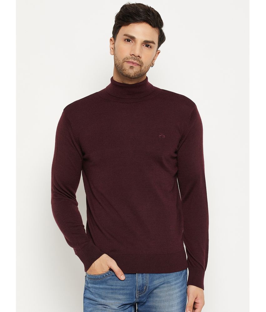     			98 Degree North Woollen Blend High Neck Men's Full Sleeves Pullover Sweater - Wine ( Pack of 1 )