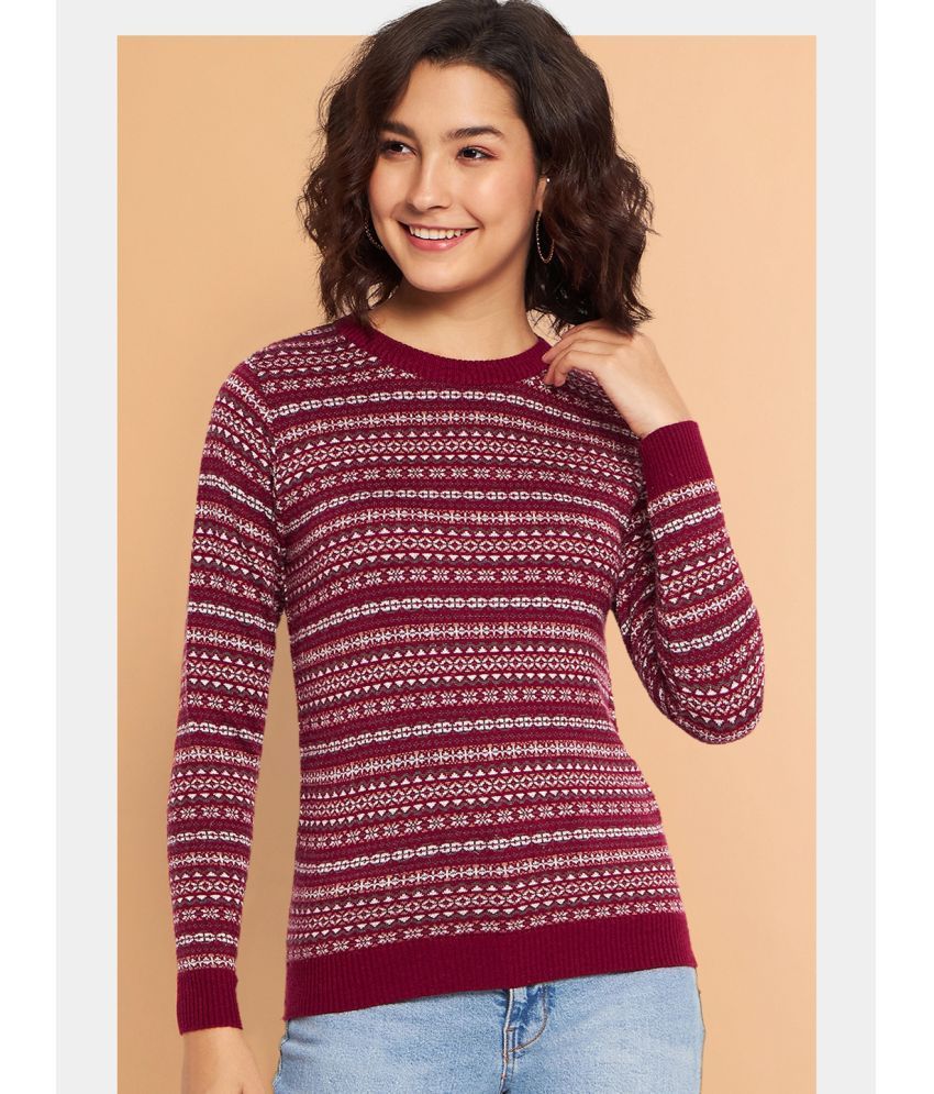     			Clapton Woollen Round Neck Women's Pullovers - Maroon ( Single )