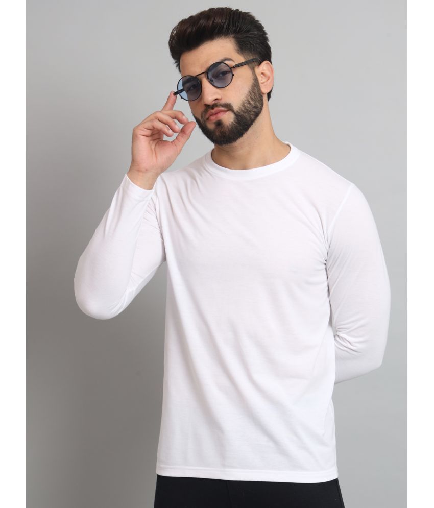     			EMERALD APPAREL TRADING Cotton Blend Regular Fit Solid Full Sleeves Men's T-Shirt - White ( Pack of 1 )