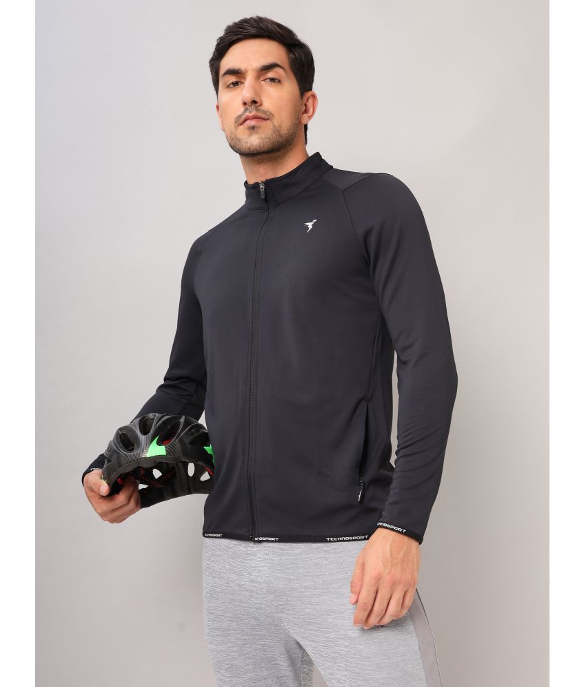     			Technosport Black Polyester Men's Running Jacket ( Pack of 1 )