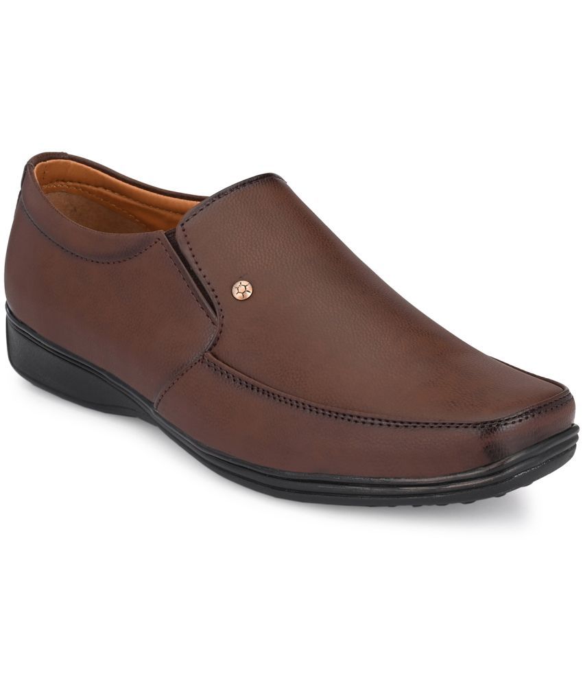     			John Karsun Brown Men's Slip On Formal Shoes