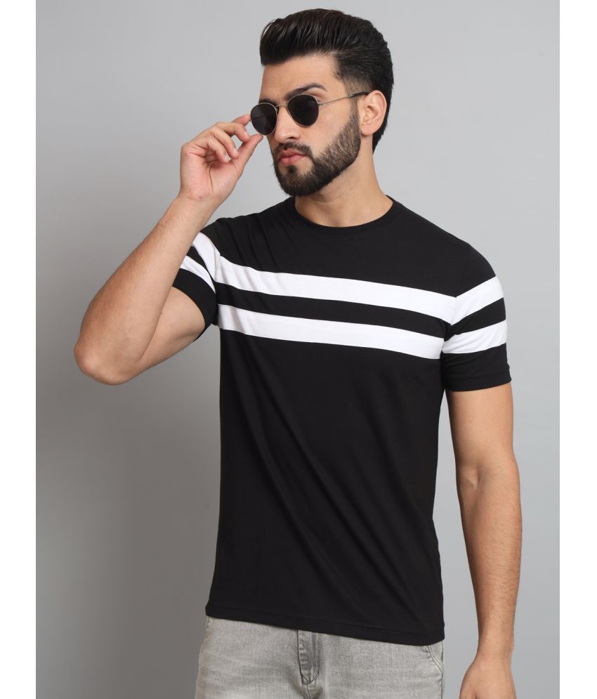     			ZEBULUN Cotton Blend Regular Fit Colorblock Half Sleeves Men's T-Shirt - Dark Grey ( Pack of 1 )