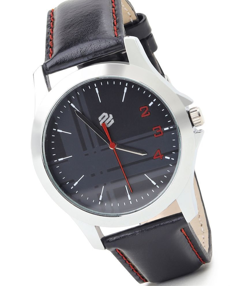     			PRADO Black Leather Analog Men's Watch