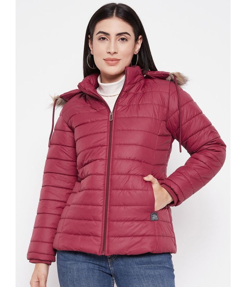     			VERO AMORE - Polyester Maroon Bomber Jackets