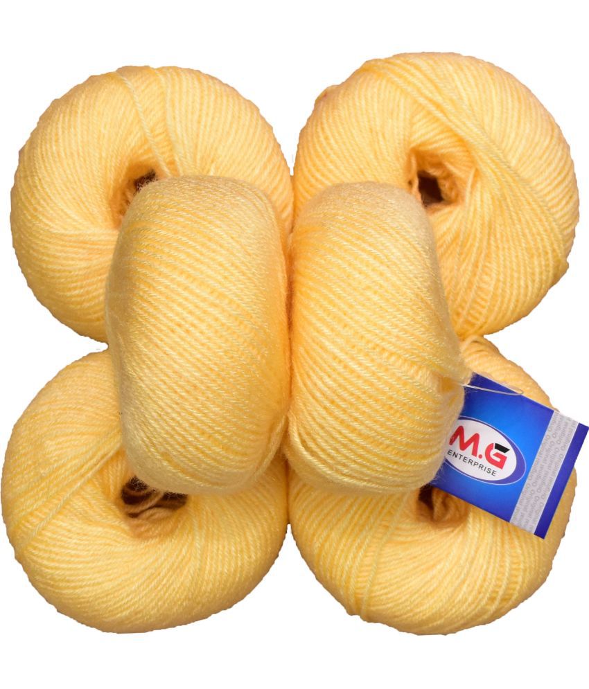     			100% Acrylic Wool Dark Cream (6 pc) Baby Soft Wool Ball Hand Knitting Wool/Art Craft Soft Fingering Crochet Hook Yarn, Needle Knitting Yarn Thread Dyed