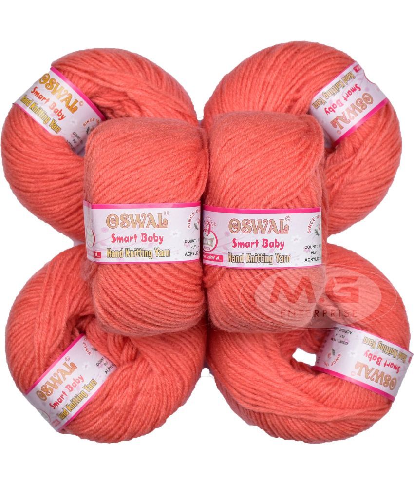     			100% Acrylic Wool Salmon (12 pc) Smart Baby 4 ply Wool Ball Hand Knitting Wool/Art Craft Soft Fingering Crochet Hook Yarn, Needle Knitting Yarn Thread Dyed