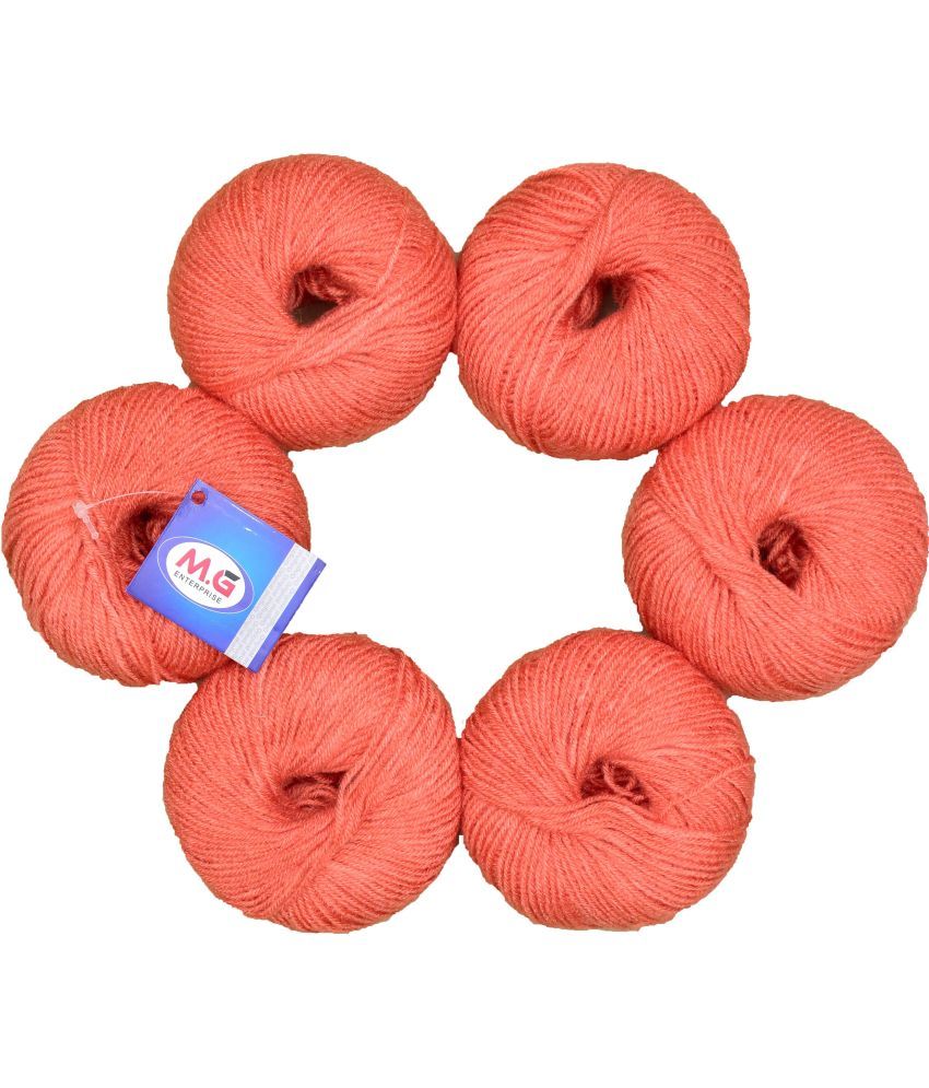     			100% Acrylic Wool Salmon (8 PC) Baby Soft Wool Ball Hand Knitting Wool/Art Craft Soft Fingering Crochet Hook Yarn, Needle Knitting Yarn Thread Dyed