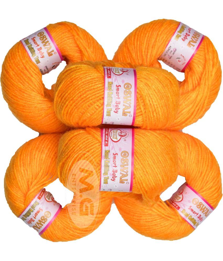     			100% Acrylic Wool Yellow (6 pc) Smart Baby 4 ply Wool Ball Hand Knitting Wool/Art Craft Soft Fingering Crochet Hook Yarn, Needle Knitting Yarn Thread Dye F GE