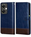 NBOX Blue Flip Cover Leather Compatible For Oneplus Nord CE 3 Lite 5G ( Pack of 1 )