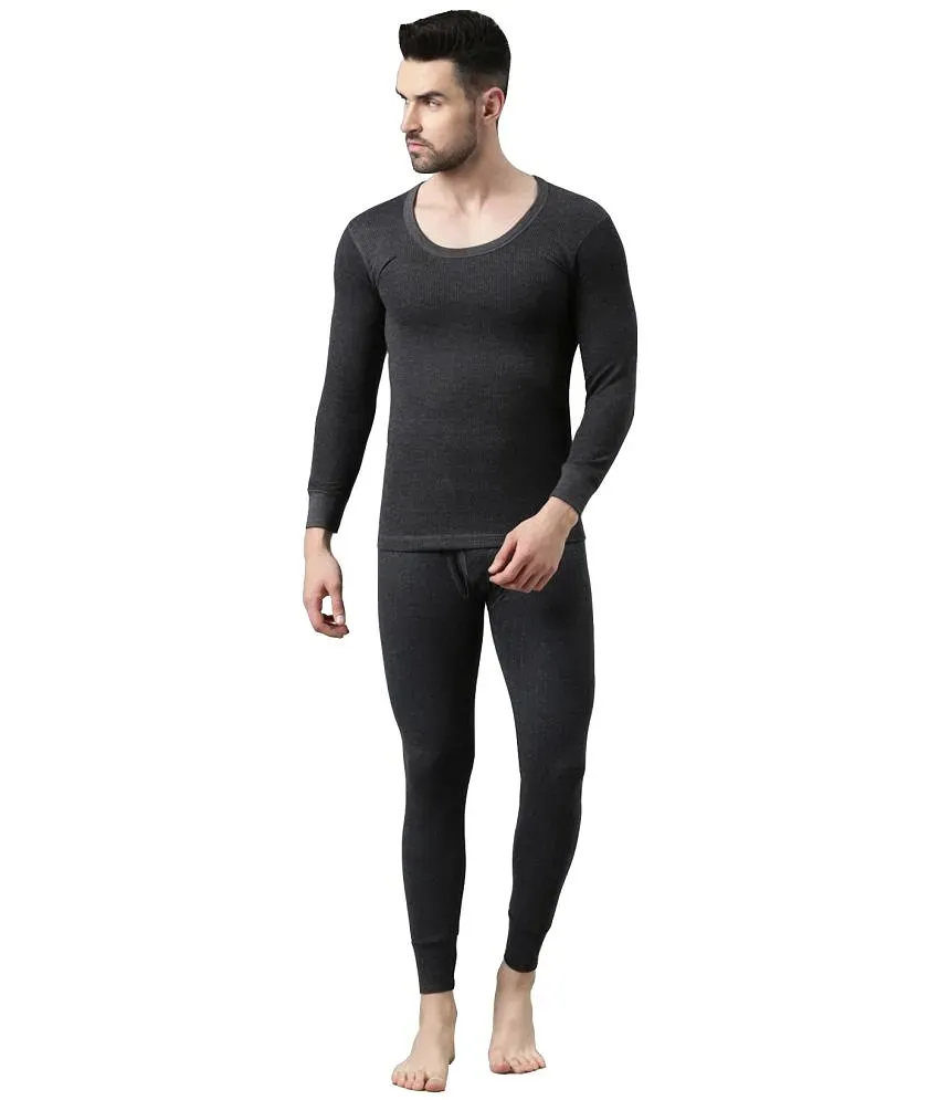 LUX PARKER - Black Cotton Blend Men's Thermal Sets ( Pack of 1