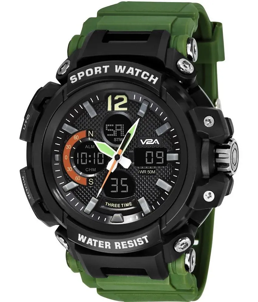 Buy V2A Big Dial Outdoor Sport Shockproof Led Analog and Digital Waterproof  Chronograph Watch for Men Online - Best Price V2A Big Dial Outdoor Sport  Shockproof Led Analog and Digital Waterproof Chronograph