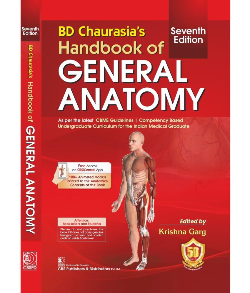     			BD Chaurasia’s Handbook of General Anatomy 7/e Paperback – 12 July 2023
