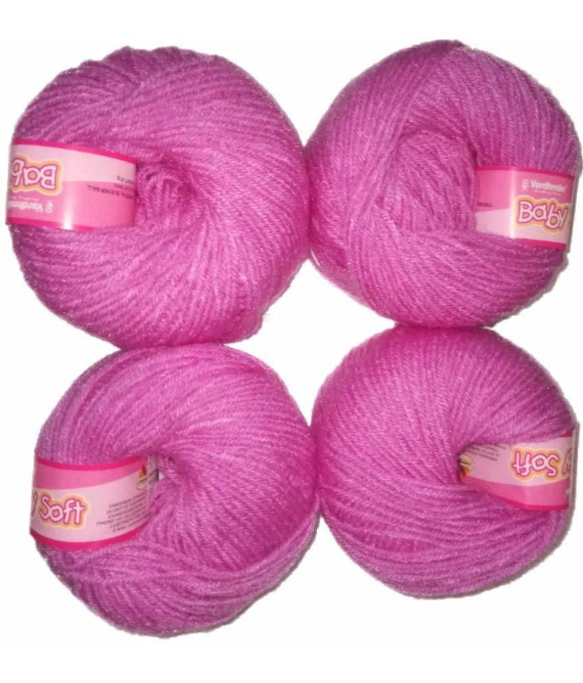     			Baby Soft Wool Hand Knitting Soft Fingering Crochet Hook Light Purple 6pcs (150gms)