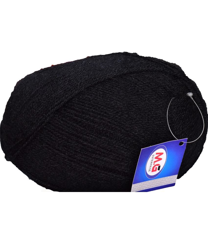     			Bigboss Black (400 gm)  Wool Ball Hand knitting wool / Art Craft soft fingering crochet hook yarn, needle knitting yarn thread dyed