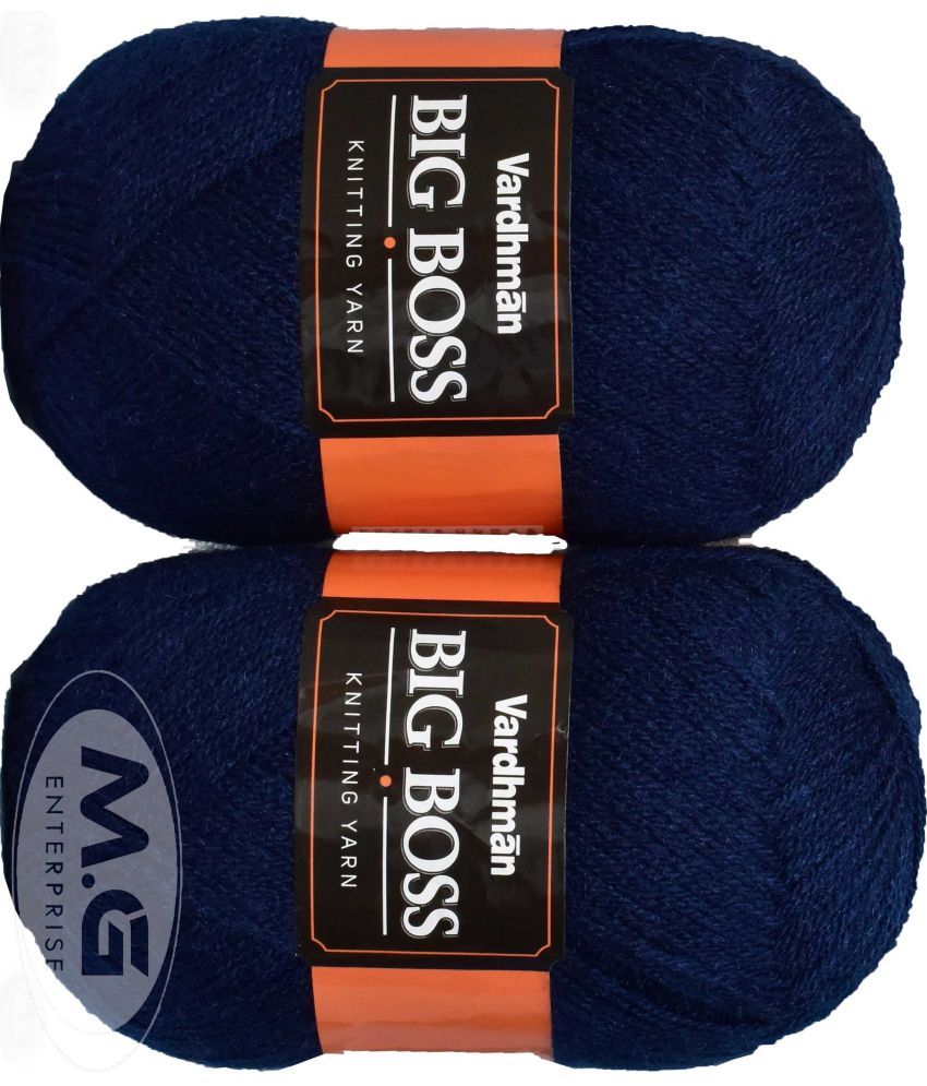     			Bigboss Navy (400 gm)  Wool Ball Hand knitting wool / Art Craft soft fingering crochet hook yarn, needle knitting yarn thread dyed- Y ZK