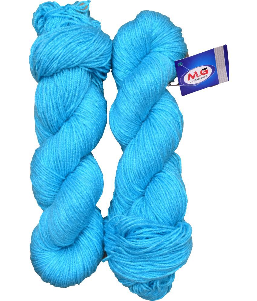     			Brilon Aqua Blue (300 gm)  Wool Hank Hand knitting wool / Art Craft soft fingering crochet hook yarn, needle knitting yarn thread dyed