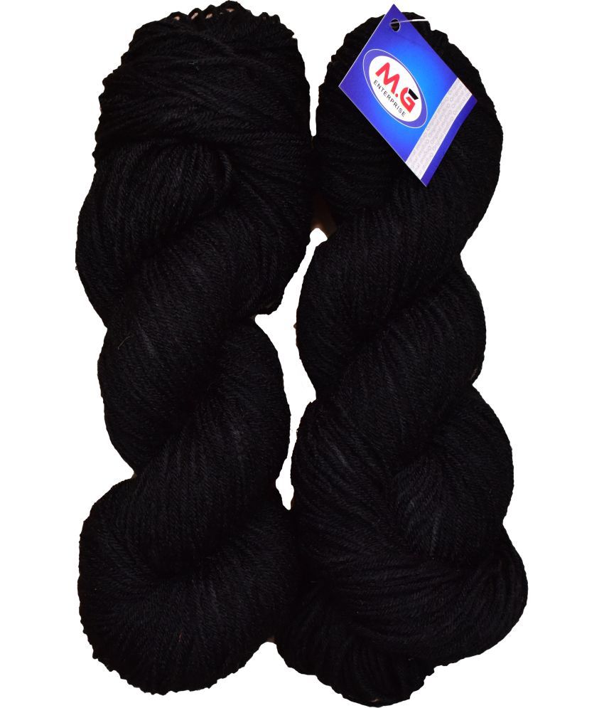     			Brilon Black (300 gm)  Wool Hank Hand knitting wool / Art Craft soft fingering crochet hook yarn, needle knitting yarn thread dye A BE