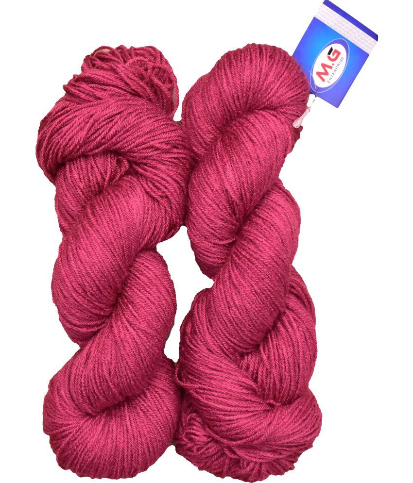     			Brilon Cherry (200 gm)  Wool Hank Hand knitting wool / Art Craft soft fingering crochet hook yarn, needle knitting yarn thread dyed
