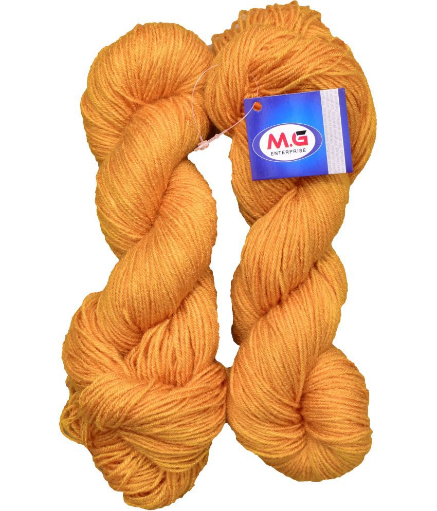     			Brilon Mustard (400 gm)  Wool Hank Hand knitting wool / Art Craft soft fingering crochet hook yarn, needle knitting yarn thread dyed