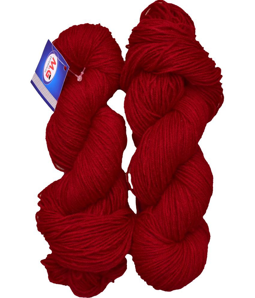    			Brilon Red (200 gm)  Wool Hank Hand knitting wool / Art Craft soft fingering crochet hook yarn, needle knitting yarn thread dye J KF