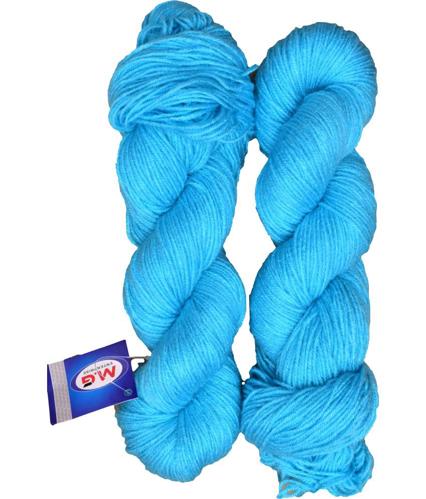     			Brilon Sky Blue (400 gm)  Wool Hank Hand knitting wool / Art Craft soft fingering crochet hook yarn, needle knitting yarn thread dyed.