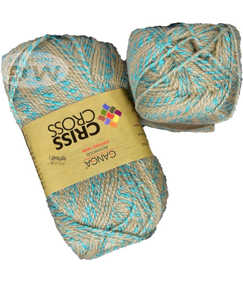     			Criss Cross Skin Teal (200 gm)  Wool Ball Hand knitting wool / Art Craft soft fingering crochet hook yarn, needle knitting yarn thread dye P QD