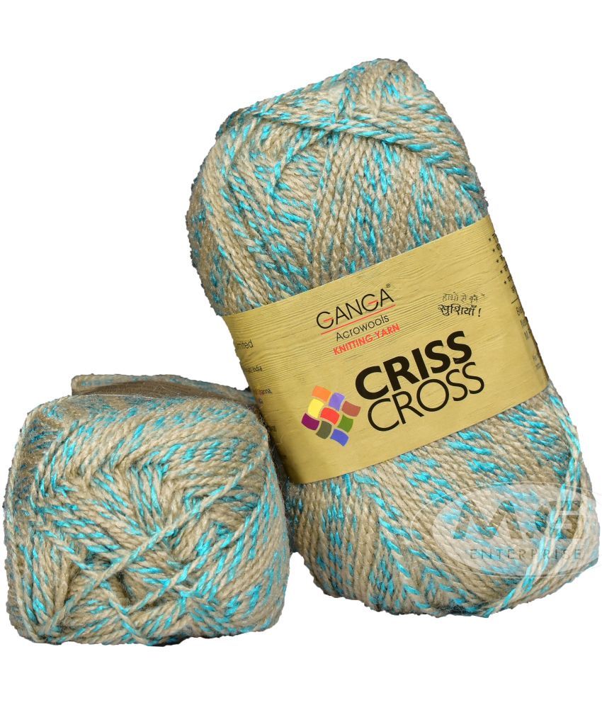     			Criss Cross Skin Teal (400 gm)  Wool Ball Hand knitting wool / Art Craft soft fingering crochet hook yarn, needle knitting yarn thread dye R SD