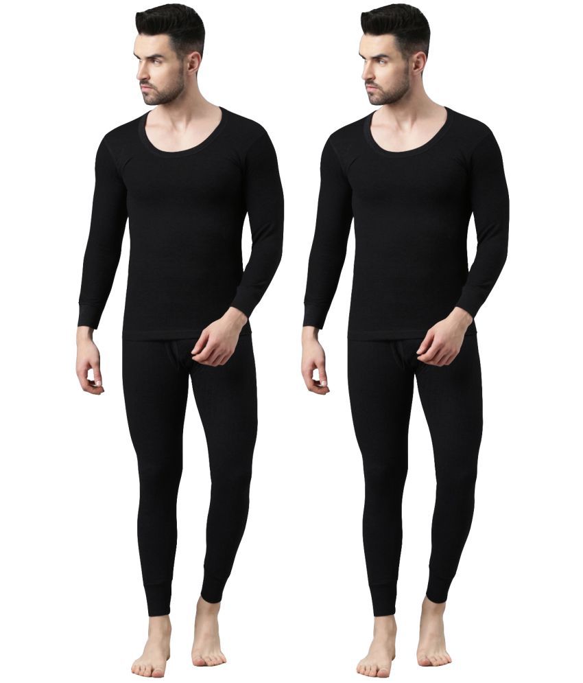     			Dixcy Scott Black Polyester Men's Thermal Sets ( Pack of 2 )