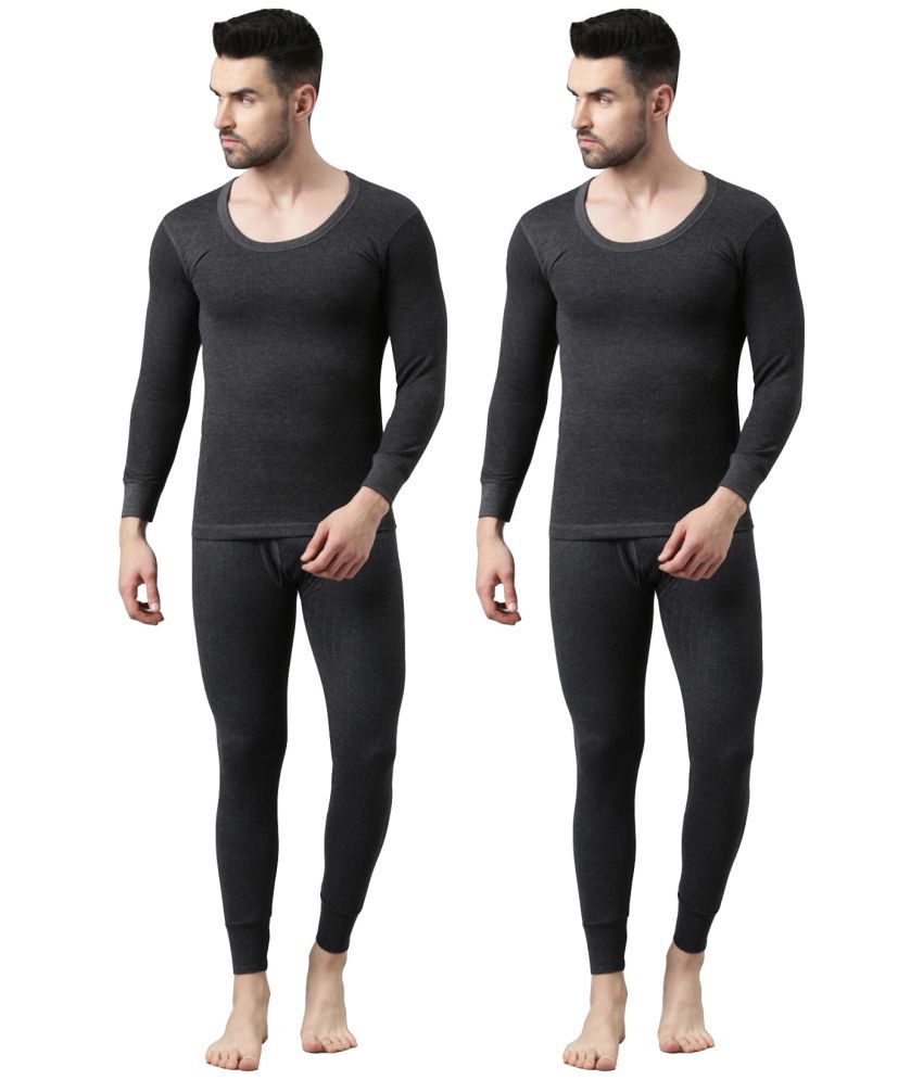     			Dixcy Scott Charcoal Polyester Men's Thermal Sets ( Pack of 2 )
