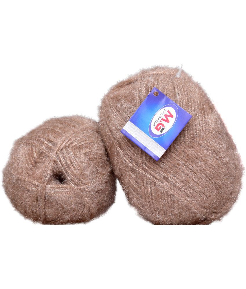     			Feather Brown (400 gm)  Wool Ball 100 gm each 400 gm total Hand knitting wool / Art Craft soft fingering crochet hook yarn, needle knitting yarn thread dyed