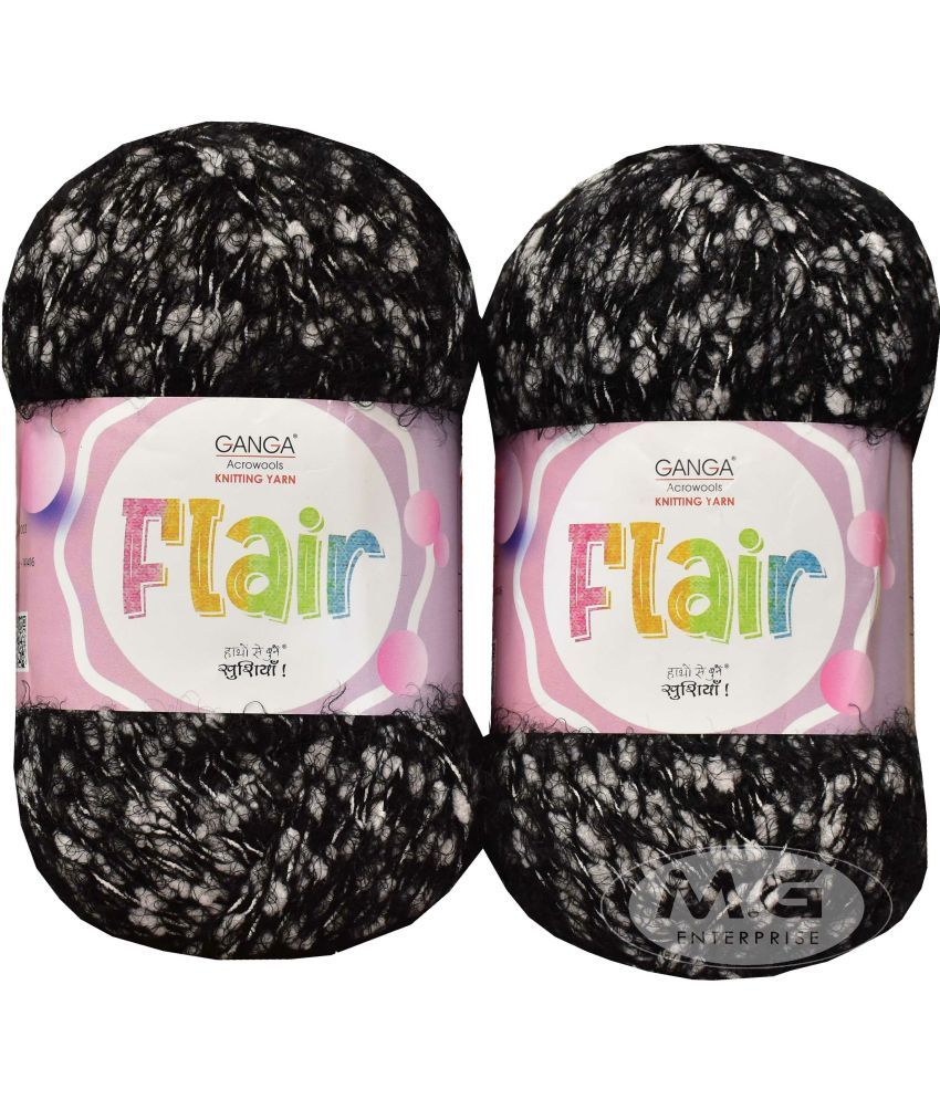     			GAN GA Flair  Black 400 gms Wool Ball Hand knitting wool -J Art-AEGJ