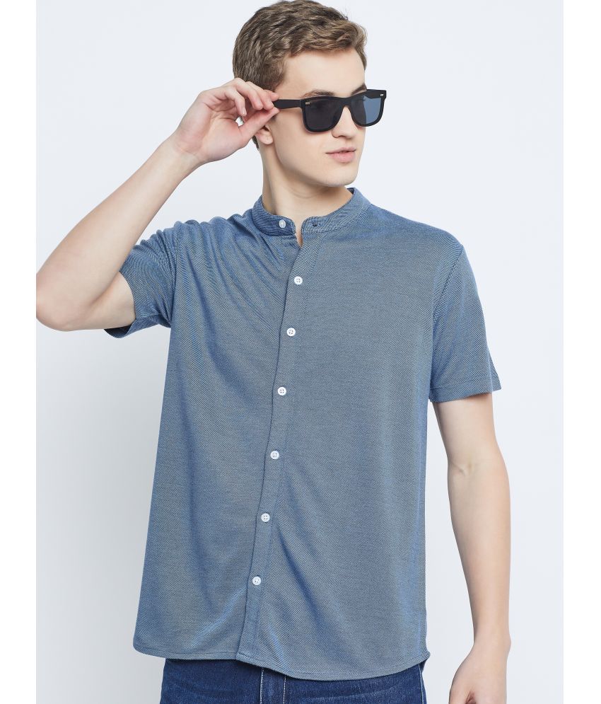     			GET GOLF Cotton Blend Regular Fit Self Design Half Sleeves Men's Casual Shirt - Blue ( Pack of 1 )