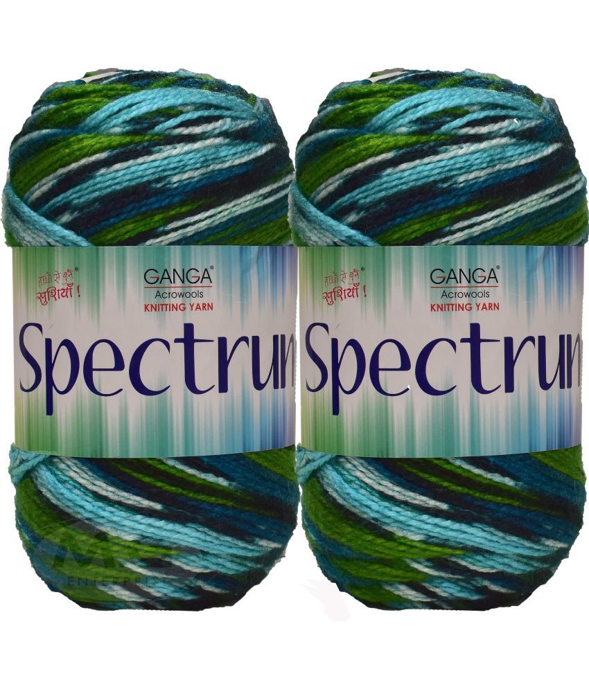     			Ganga Spectrum M_G Leaf Green (300 gm)  Wool Ball Hand knitting wool