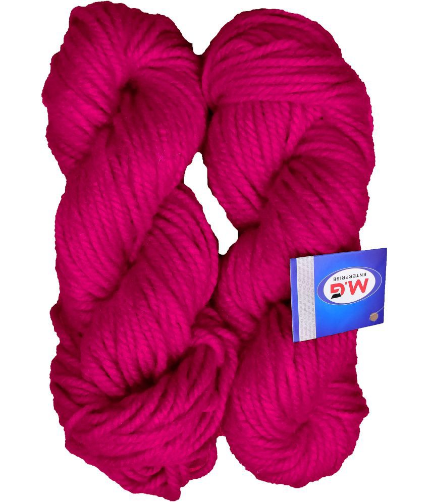     			JP Magenta (400 gm) Knitting Yarn Thick Chunky Wool Hank Hand knitting wool / Art Craft soft fingering crochet hook yarn, needle knitting yarn thread dyed.