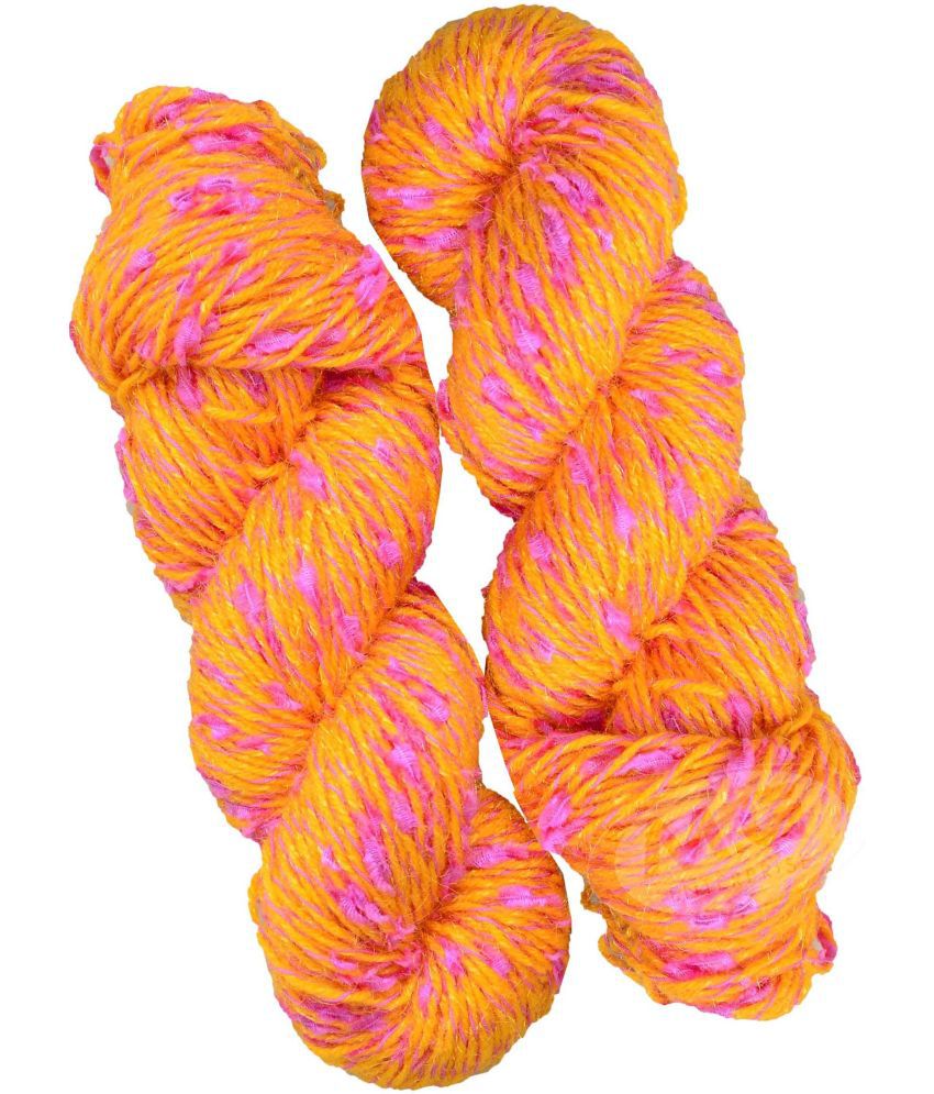     			K/K Veronica Yellow pink (300 gm)  wool ART- IJAHank Hand knitting wool ART- IJA