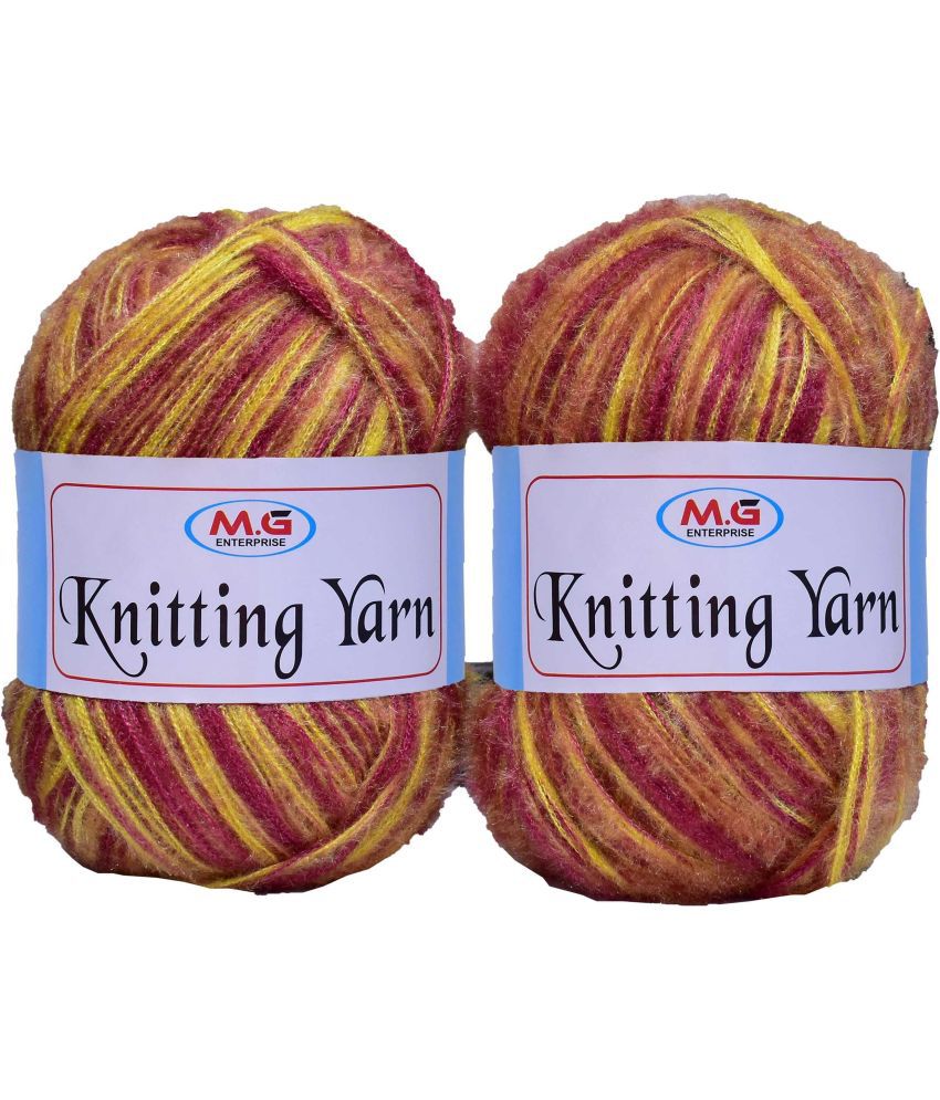    			Knitting Wool Yarn, Soft Fancy Feather Wool  Pancy 200 gm- Art-HDF