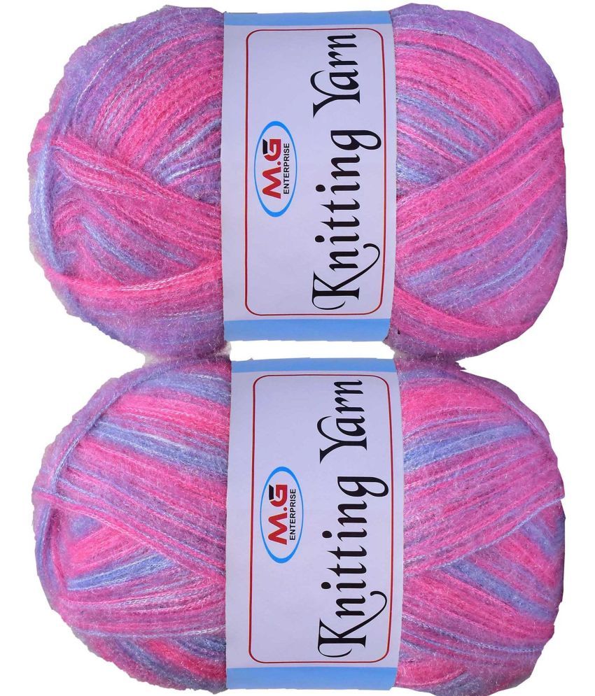     			Knitting Wool Yarn, Soft Fancy Feather Wool  Multi Iris  300 gm- Art-HGJ